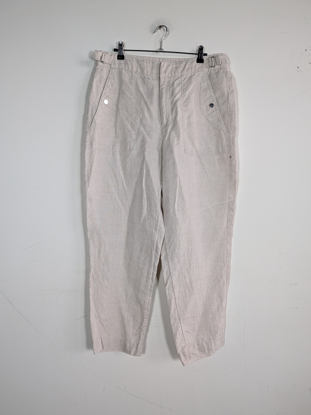 Athleta Light Beige Voyager Casual Linen Chinos, Size 12